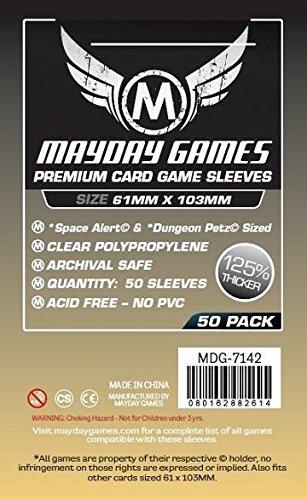 50 Mayday 61 x 103 Space Alert & Dungeon Petz Premium Card Sleeves Board Game