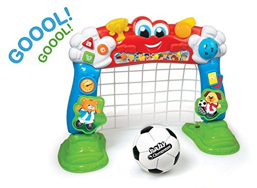 Baby Clementoni- Portería fútbol interactiva, Color Rojo, Azul y Verde (550487)