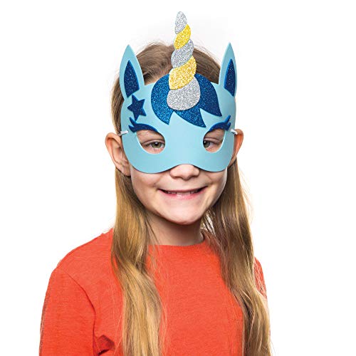 Baker Ross- Kits de caretas de Unicornio (Pack de 4) Que los niños Pueden diseñar y Decorar - Juego de Manualidades Infantiles Creativas