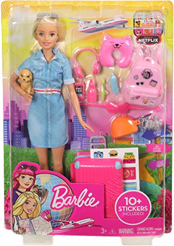 Barbie Vamos de viaje, muñeca con accesorios (Mattel FWV25)