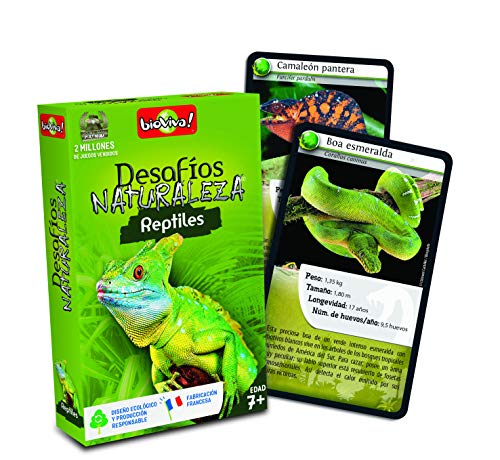 Bioviva- Juego de cartas Desafíos Naturaleza Reptiles (Asmodee 308) , color/modelo surtido