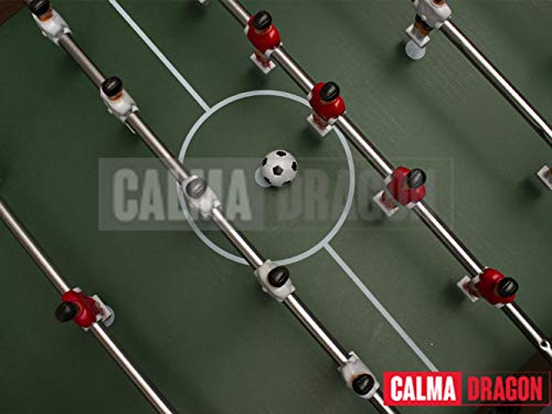 Calma Dragon Mesa de Fútbol Futbolín Hecho de Madera 4 Bolas Recubrimiento de Goma Antideslizante Metegol Fútbolista Deporte Medida 121 x 61 x 79 cm