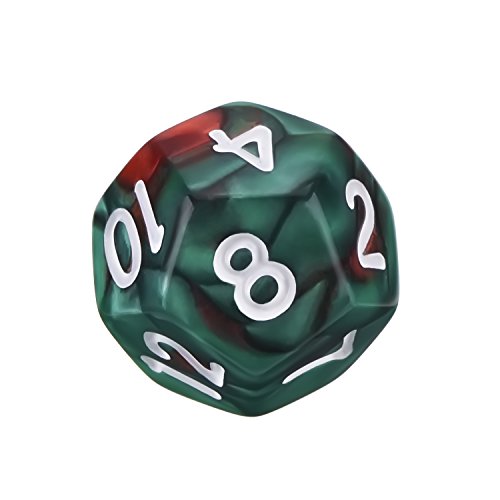 Dados Poliédricos Set de 7-Dados para Dungeons y Dragons con Bolsa Negra (Rojo Verde)