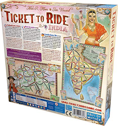 Days Of Wonder - Juego de tablero, 2 a 4 jugadores, mapas de India y Suiza (DOW720114) (versión en Italiano)
