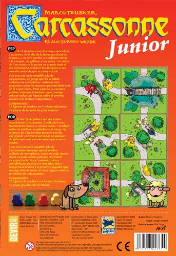 Devir- Carcassonne Junior Juego de Mesa, Multicolor, 27,5 x 6,5 x 19 cm (1BGJCARCAS)