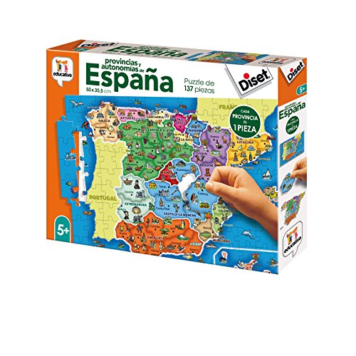 Diset- Puzzle Provincias-Autonomías137p Juguete educativos Provincias De España, Multicolor (68942)
