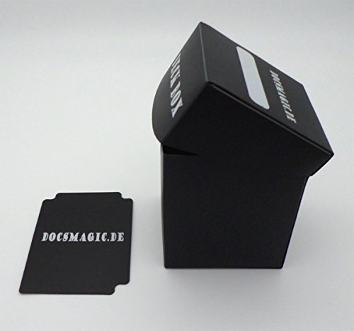 docsmagic.de Deck Box Big + 100 Mat Black Sleeves Standard - Caja & Fundas Negra - PKM - MTG