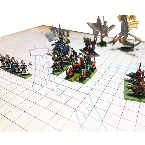 Dungeon Grid Game Mat | IMPRESCINDIBLE accesorio para Juegos de Rol - Batallas – Juegos de Mesa | COMPATIBLE con D&D, Pathfinder y Warhammer | REUTILIZABLE, DURABLE Y PORTÁTIL