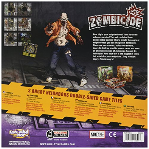 Edge Entertainment- Zombicide Temporada Angry Neighbors Game Tiles - Varios Idiomas, Color (EDGZG65)