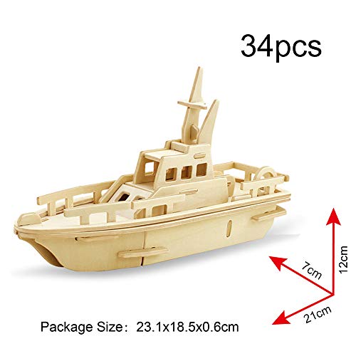 Georgie Porgy Rompecabezas de Madera 3D Puzzle de Modelo Colección de de Animales Juguete de Construcción Kit Kids Jigsaw Toy Edad 5+ (3 Piezas) (Hidroavión Swing Ship Bote Salvavidas)