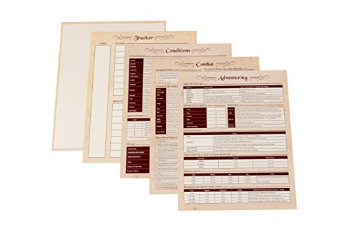 Hexers Game Master Screen - Dungeons and Dragons D&D DND DM Pathfinder RPG Role Playing Compatible - 4 Customizable Panels - Inserts Included That Slide into The Pouches - Dry Erase Tracker Sheet