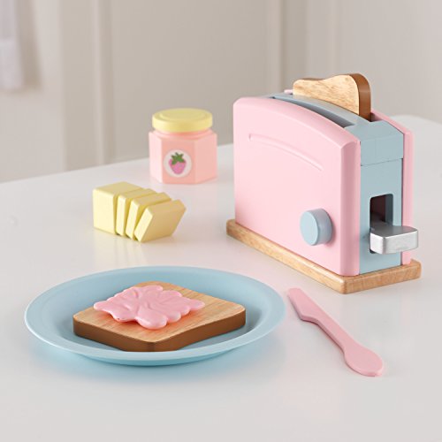 KidKraft- Set de cocina de juguete con tostadora y accesorios de cocina, de madera, Multicolor (Pastel) (63374) , color/modelo surtido