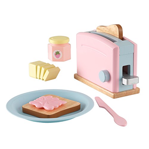 KidKraft- Set de cocina de juguete con tostadora y accesorios de cocina, de madera, Multicolor (Pastel) (63374) , color/modelo surtido