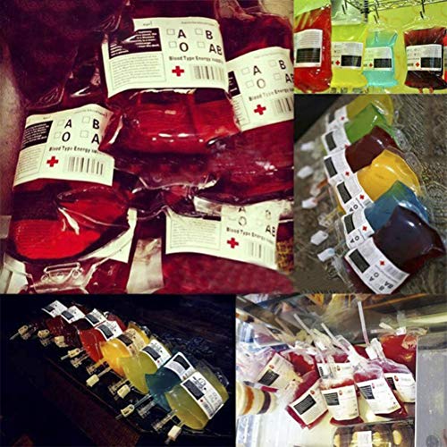 Kylewo Bolsa de Sangre de 350 ml para llenar Bolsas de Sangre, Bolsa de infusión Reutilizable Especial para la Fiesta de Halloween Bolsa de Bebidas Bolsa de Bebidas Bolsa de Sangre