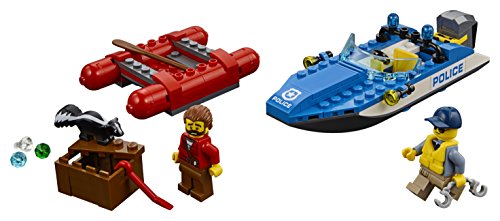 LEGO City Police - Huida por Aguas Salvajes, Juguete de Policía de Construcción y Aventuras para Niños y Niñas de 5 a 12 Años, Incluye Minifiguras y Barcas (60176)