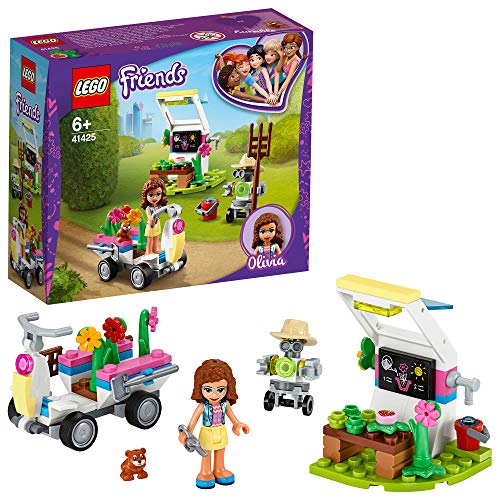 LEGO Friends - Huerto de Flores de Olivia, Juguete de muñecas para niñas y niños de 6 años o más, incluye Kart de juguete y muñeca de Olivia y Zobo el robot (41425)