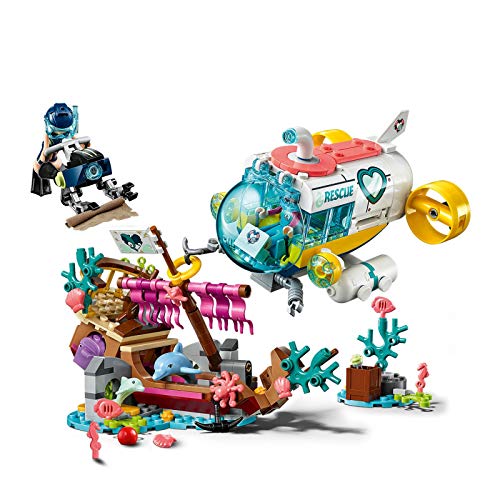 LEGO Friends - Misión de Rescate: Delfines Nuevo set de construcción de juguete de Barco Hundido y Robot Submarino Busca Tesoros (41378)
