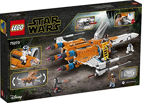 LEGO Star Wars - Caza Ala-X de Poe Dameron, Juguete de Construcción Inspirado en la Guerra de las Galaxias, Incluye 3 Minifiguras de Personajes de la Saga y a R2D2 (75273)