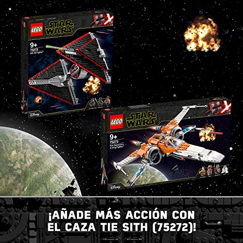 LEGO Star Wars - Caza Ala-X de Poe Dameron, Juguete de Construcción Inspirado en la Guerra de las Galaxias, Incluye 3 Minifiguras de Personajes de la Saga y a R2D2 (75273)