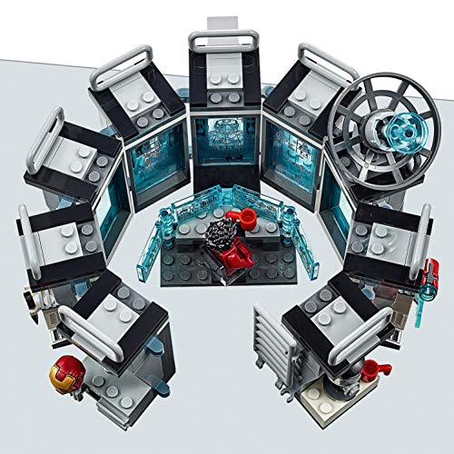 LEGO Super Heroes - Iron Man: Sala de Armaduras, Juguete de Construcción de la Colección de Trajes de Combate de Tony Stark (76125)