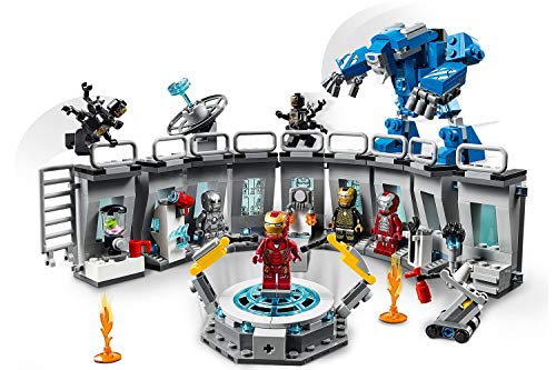 LEGO Super Heroes - Iron Man: Sala de Armaduras, Juguete de Construcción de la Colección de Trajes de Combate de Tony Stark (76125)