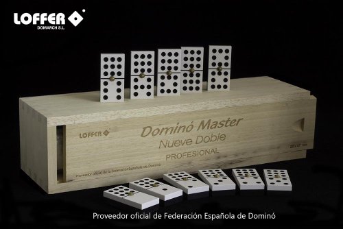 Loffer - Dominó Profesional Master 9 Doble, Caja de Madera (Domarch A354M)