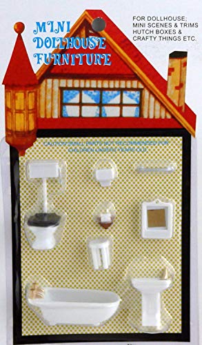 Miniatura para Casa de Muñecas 1:48 Escala Plástico Set de Muebles de Baño