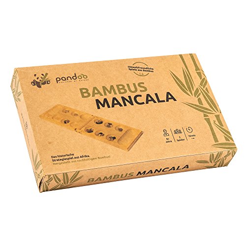 pandoo Bamboo Mancala - strategy board game - perfect for travel or holidays