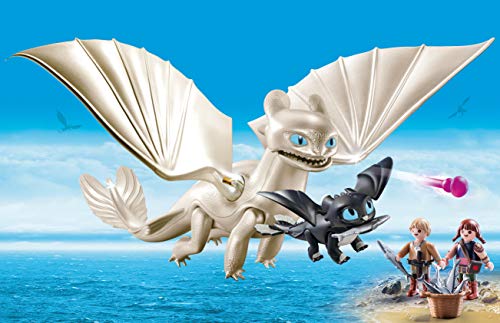 PLAYMOBIL DreamWorks Dragons Furia Diurna y Bebé Dragón con Niños, a Partir de 4 Años (70038)