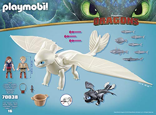 PLAYMOBIL DreamWorks Dragons Furia Diurna y Bebé Dragón con Niños, a Partir de 4 Años (70038)