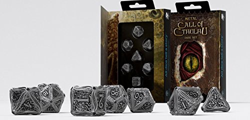 Q Workshop Metal Call of Cthulhu RPG Dice Set 7 Polyhedral Pieces