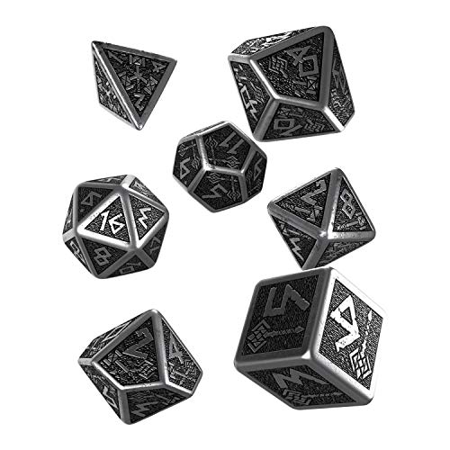 Q Workshop Metal Dwarven 7 Polyhedral RPG Ornamented Dice Set