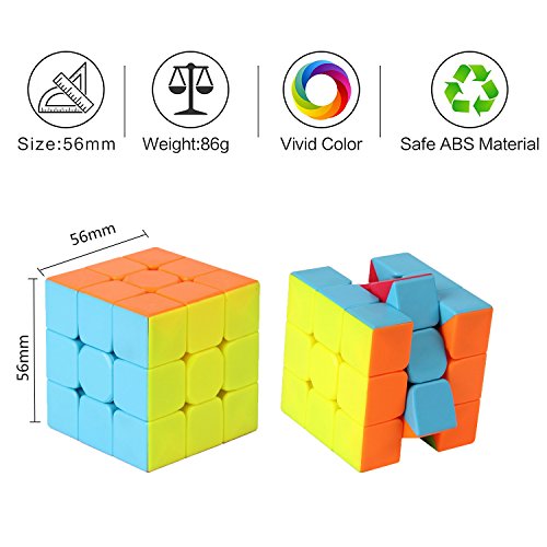 ROXENDA Speed Cube, Profesional 3x3x3 Speed Cube - Torneado rápido y Suave - Helado sólido y sin Etiquetas, el Mejor Juguete mágico 3D Puzzle: se vuelve más rápido Que el Original (T2)