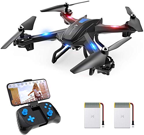 SNAPTAIN S5C Drone con Cámara, 720P HD, Avión WiFi FPV por Control Remoto, Control de Voz, Control de Gestos, Quadcopter Helicóptero con Headless Modo, Altitud Hold, G-Sensor, Modo Órbita, 3D Flip
