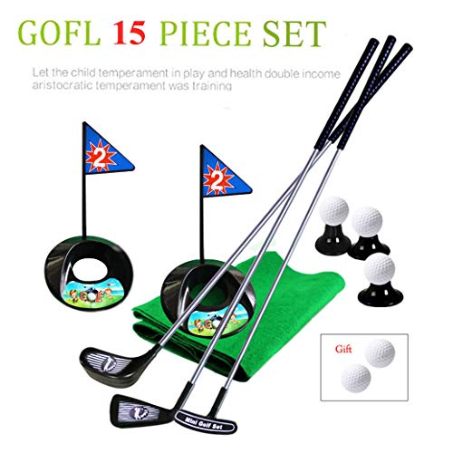 sowofa Juguetes de Golf para niños Juego de 14 Piezas Barra de Metal Completo Productos de Golf Práctica Juego de Golf Juguetes de Golf para Interiores y Exteriores