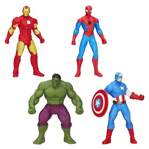 Spider-Man, Iron Man, Capitán América & Hulk - Figuras de Marvel de 15 cm, juego de cuatro