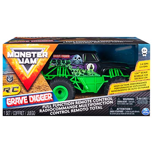 Spin Master Gravedigger Monster Jam RC-Camión de Escalas 1:24, (6044955)