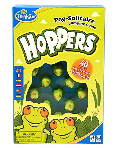 Think Fun Hoppers Peg Solitaire Jumping Game