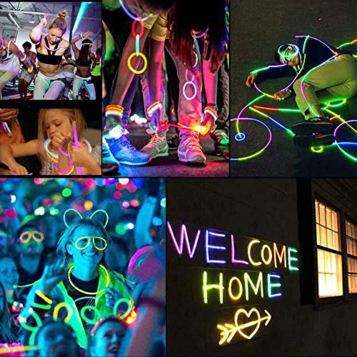 Vicloon Barras Luminosas, Pulseras Luminosas con Conectores, Kits para Crear Pulseras y Collares, Carnaval Festividad Fiestas Disfraces.(100pcs)