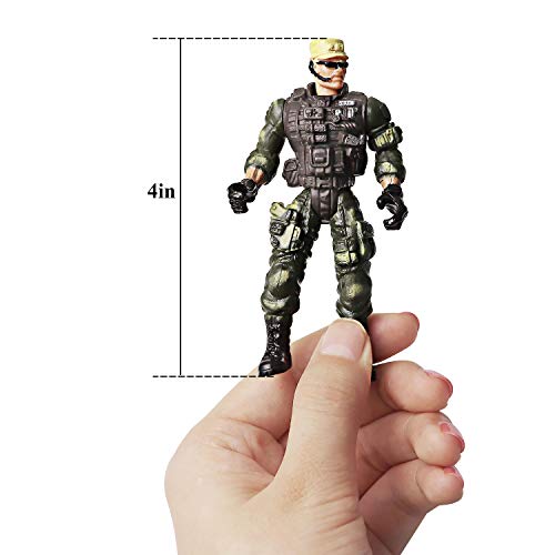 YIJIAOYUN 6 Piezas Gran Figura de Acción Soldados del ejército de Juguete con Arma / Figuras Militares Conjuntos de Juegos