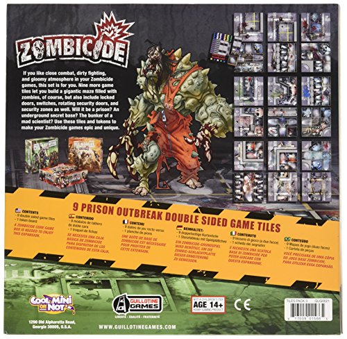Zombicide: 9 Prison Outbreak Game Tiles - Juego de Mesa (CoolMiniOrNotInc. GUG0021) (versión en inglés)