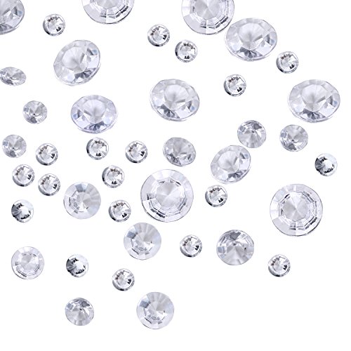 3800 Piezas Cristales de Dispersión de Mesa de Boda Transparentes, 4 Tamaños Diamantes de Acrílico Artificiales, Confete de Mesa Decoración para Fiesta de Cumpleaño Baby Shower