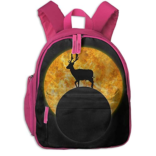 ADGBag Mochila para niños Mochila Escolar Deer Walking On The Moon Children's/Kids School/Nursery/Picnic/Carry/Travelling Bag Backpack Daypack Bookbags