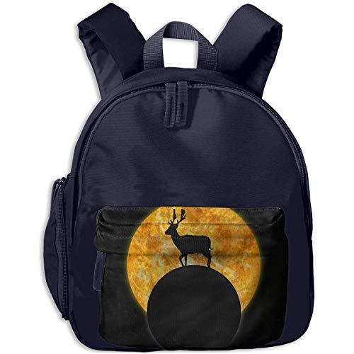 ADGBag Mochila para niños Mochila Escolar Deer Walking On The Moon Children's/Kids School/Nursery/Picnic/Carry/Travelling Bag Backpack Daypack Bookbags