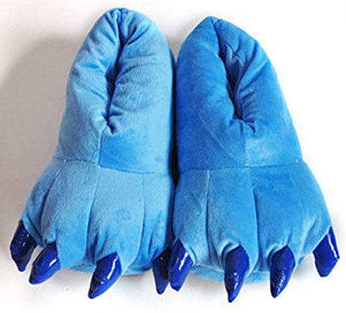 Aivtalk - Adulto Zapatilla de Franela Suave Caliente de Paw Animal Divertido Slipper Dsfraz Cosplay Garraa Monstruo Para Carnaval Navidad Talla EU 38-45 - Azul