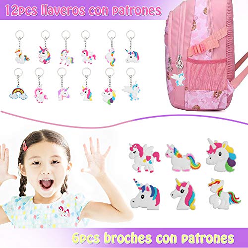 Anpro 90 PCS Kit de Unicornio para Niños,Regalos Piñatas de Cumpleaños,Juguetes de Fiesta,Regalo Original para Niñas