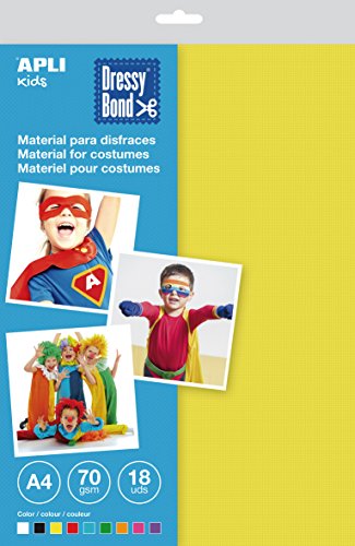 APLI Kids - Bolsa tela para disfraces Dressy Bond A4 multicolor, 18 hojas