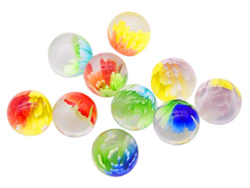 ARSUK Canicas de Cristal, Glasmurmeln, marmoles de Cristal, Vidrio Modelado Colorido Perlas Bolas de Cristal para niños (10 Piezas de canicas florecientes)