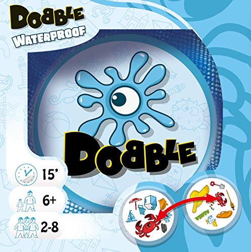 Asmodee Dobble Waterproof - Juego de cartas resistente al agua, versiones surtidos