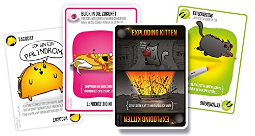 Asmodee- Exploding Kittens Juego de cartas y fiestas en alemán, Multicolor, large (ASMD0007)